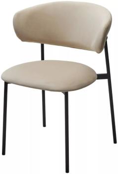 H-06 Бежевый, велюр / черный каркас