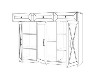 Комод широкий Атлант Бэль со стеклом