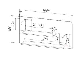 Полка навесная Атлант Дастин