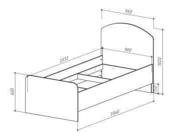 Кровать односпальная 90х200 Атлант Бруно с ортопедическим основанием