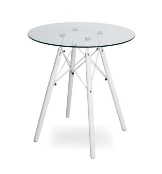 Стекло прозрачное / ножки белые