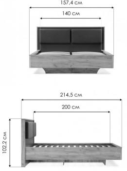 Полутораспальная кровать Woodville Клауд 140х200 парящая