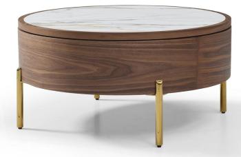 белая керамика/орех/бронзовый