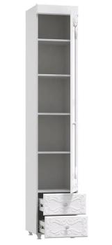 Шкаф 1 дв (410) с малой стеклянной дверью и ящиками (библиотека) Катрин-К ИТ-31 Италия