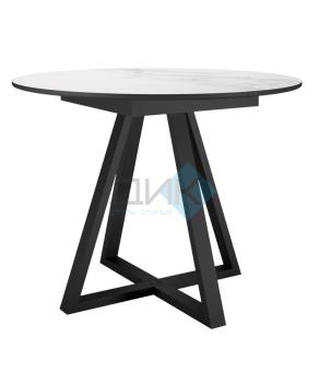 Керамика Cristal Onyx Bianco Polished/подстолье черное/опоры черные