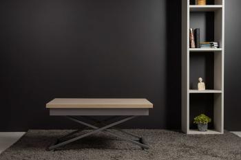 Стол-трансформер Левмар Apollo D68/S59 дуб шамони светлый/серебро