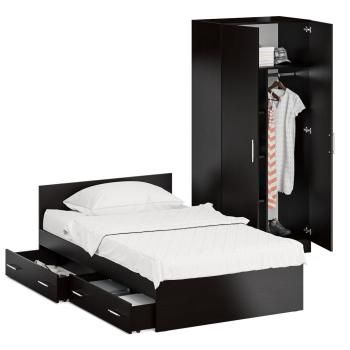 Кровать с ящиками СВК 1200 + Шкаф 2-х створчатый Стандарт