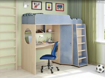 Венге светлый/лен голубой