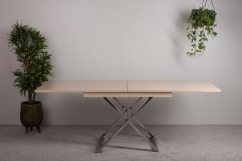 Стол-трансформер Levmar Cross D31/S79 Выбеленный дуб/Нержавеющая сталь