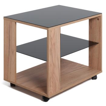 Дуб крафт золотой/стекло черное