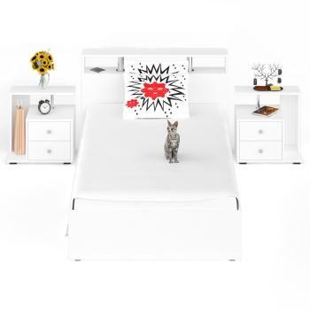 Кровать с ящиками СВК Камелия 1200 + две тумбы