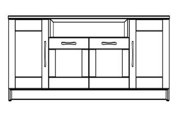 Тумба Гуд Лакк Сириус 156х47 (2 двери и 2 ящика)