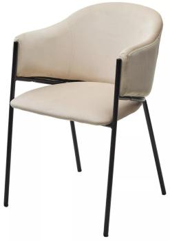 H-06 Бежевый, велюр / черный каркас