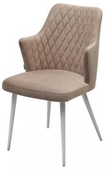 БЕЖЕВЫЙ #5, велюр / белый каркас