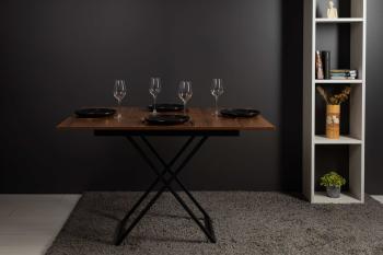 Стол-трансформер Левмар Apollo D44/S53 миланский орех/черные опоры