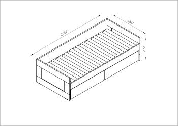 Кровать раздвижная Гуд Лакк Сириус 90х200 (ящики без ручек)