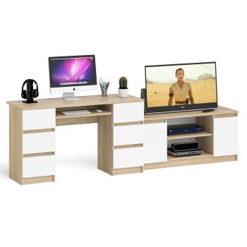 Дуб Сонома/Белый