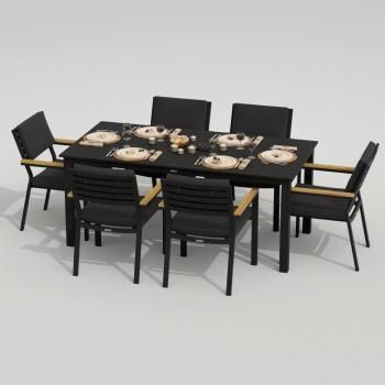 Каркас карбон / стол алюминий 180 / ткань антрацит