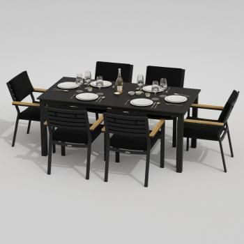 Каркас карбон / стол алюминий 180 / ткань черная