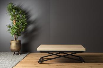 Стол-трансформер Levmar Compact D89/S53 Дуб сонома/Черные опоры