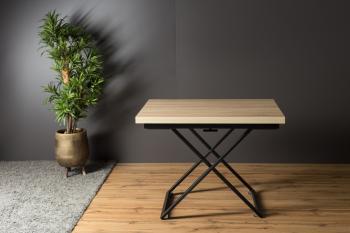 Стол-трансформер Levmar Compact D89/S53 Дуб сонома/Черные опоры