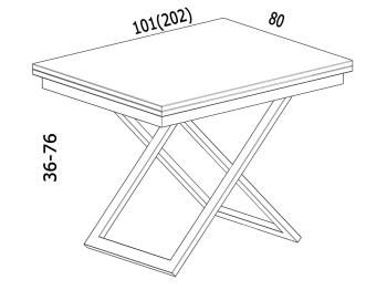 Стол-трансформер Levmar Cross G95/S79 Белый мрамор/Нержавеющая сталь