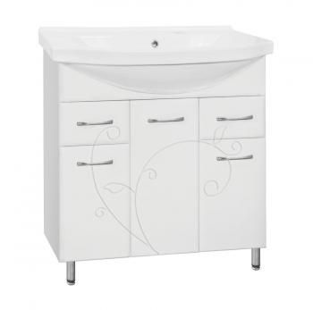Тумба с раковиной Style Line Эко Фьюжн 26 (2 ящ.) + Умывальник Эльбрус 80