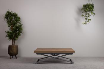 Стол-трансформер Levmar Compact D38/S59 Дуб вотан/Серебро