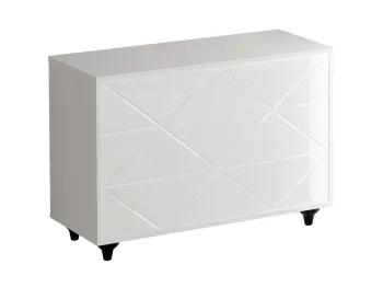 Корпус - Белый, Ножки черные, Фасад - Стекло белое