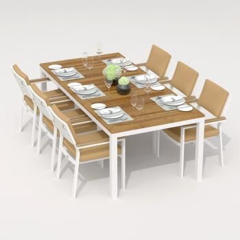 Каркас белый / стол тик 220 / ткань бежевая