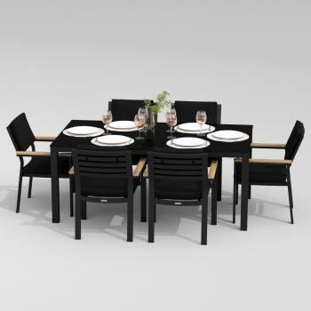 Каркас карбон / стол стекло 180 / ткань черная