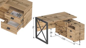 Стол рабочий универсальный Калифорния Хардвиг 1200