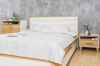 Кровать с ортопедическим основанием (дерево) Глазов-мебель Айрис 308 Люкс 140х200