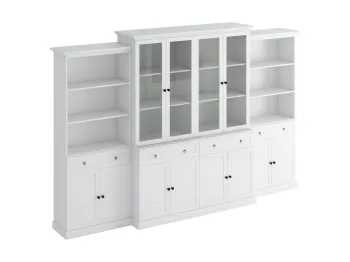 Корпус - Белый, Фасад - Белый/Стекло