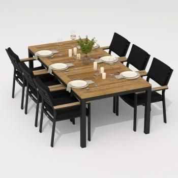 Обеденная группа Ideal Patio TELLA BONTA - стол тик 220/каркас карбон