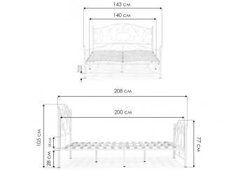 Полутораспальная кровать Woodville Викси 140х200