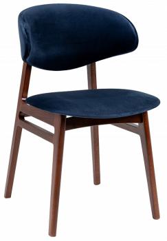 Синий Микровелюр/Темный орех