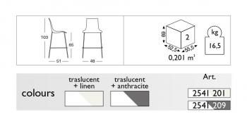 Стул полубарный пластиковый ReeHouse Wave