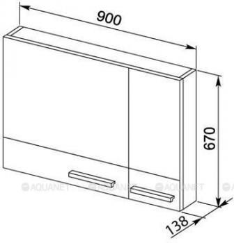 Зеркало-шкаф AQUANET Нота 90