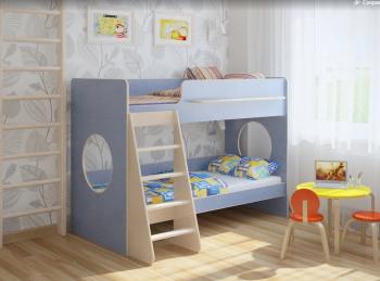 Венге светлый/лен голубой