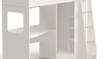 Кровать-чердак с угловым шкафом и столешницей Ridgimmi 10