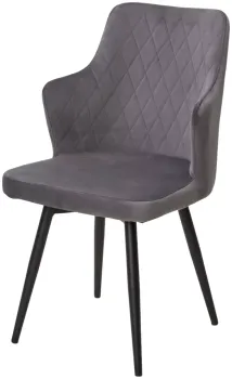 Дива-10 Темно-серый, велюр / черный каркас