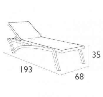 Шезлонг-лежак пластиковый ReeHouse Pacific