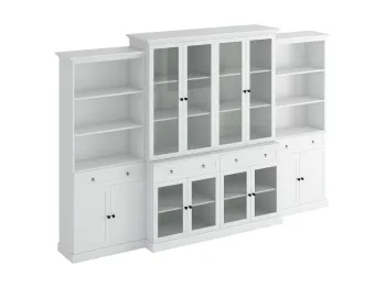 Корпус - Белый, Фасад - Белый/Стекло/Стекло