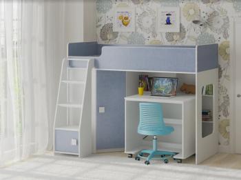 Белый/лен голубой