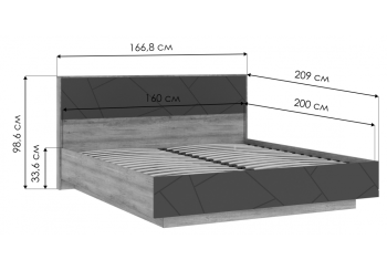 Двуспальная кровать Woodville Диамо КР 01 160х200