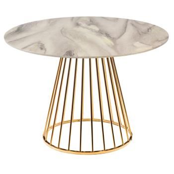 Белый мрамор/Золотистые ножки