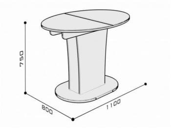 Стол раскладной TURIN-5 (Овальный) Белый Глянец (У)