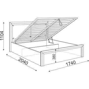 Кровать 1,6 с подъем. мех. и мягкой частью Ника М32 Глэдис
