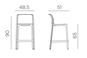 Стул пластиковый полубарный Nardi Net Stool Mini